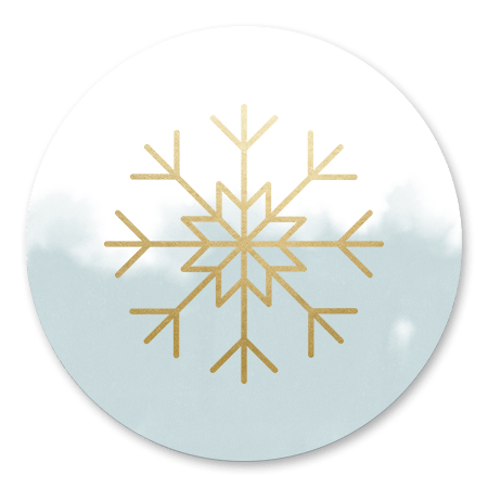 Lichtblauwe waterverf met gouden sneeuwvlok